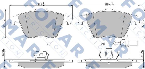 FOMAR Friction FO 912281 - Kit pastiglie freno, Freno a disco autozon.pro