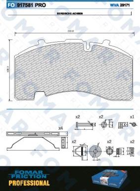 FOMAR Friction FO 917581 - Kit pastiglie freno, Freno a disco autozon.pro