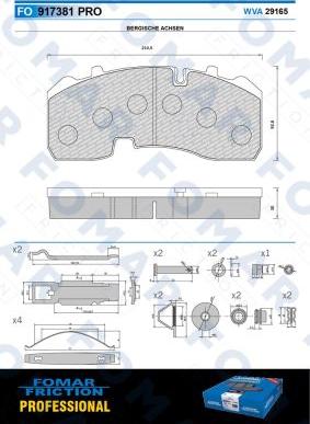 FOMAR Friction FO 917381 - Kit pastiglie freno, Freno a disco autozon.pro