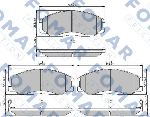 FOMAR Friction FO 934581 - Kit pastiglie freno, Freno a disco autozon.pro