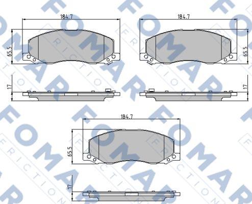 FOMAR Friction FO 936281 - Kit pastiglie freno, Freno a disco autozon.pro