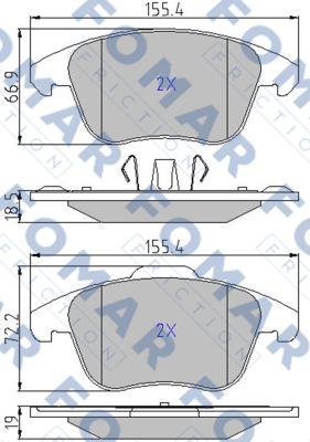 FOMAR Friction FO 930481 - Kit pastiglie freno, Freno a disco autozon.pro