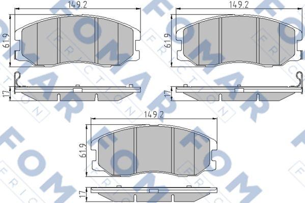 FOMAR Friction FO 930881 - Kit pastiglie freno, Freno a disco autozon.pro