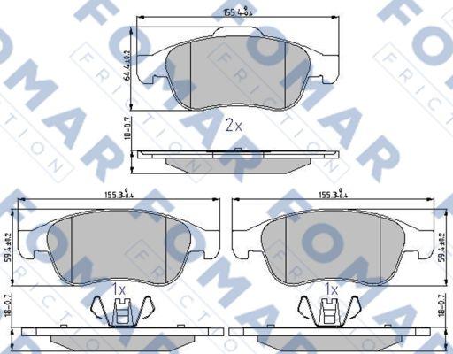 FOMAR Friction FO 931481 - Kit pastiglie freno, Freno a disco autozon.pro