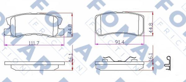 FOMAR Friction FO 931681 - Kit pastiglie freno, Freno a disco autozon.pro