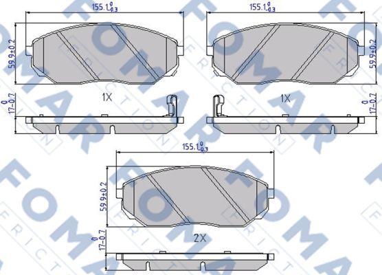 FOMAR Friction FO 931881 - Kit pastiglie freno, Freno a disco autozon.pro