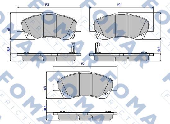 FOMAR Friction FO 924281 - Kit pastiglie freno, Freno a disco autozon.pro