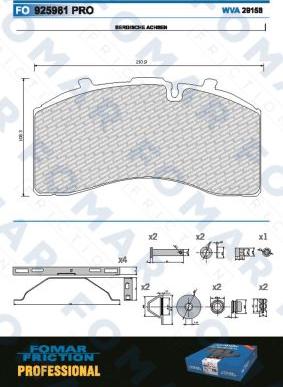 FOMAR Friction FO 925981 - Kit pastiglie freno, Freno a disco autozon.pro