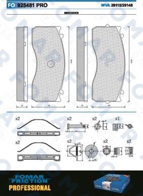 FOMAR Friction FO 925481 - Kit pastiglie freno, Freno a disco autozon.pro