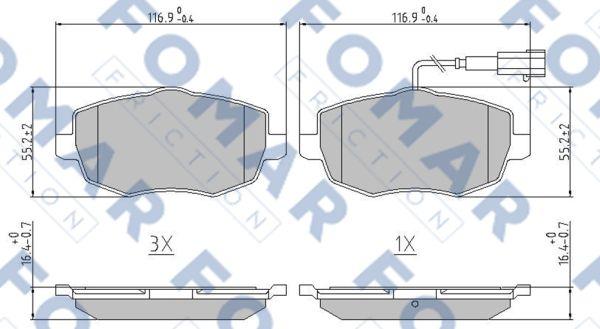 FOMAR Friction FO 925681 - Kit pastiglie freno, Freno a disco autozon.pro