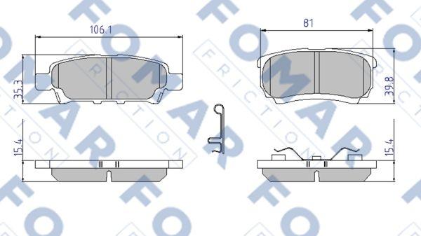 FOMAR Friction FO 921781 - Kit pastiglie freno, Freno a disco autozon.pro