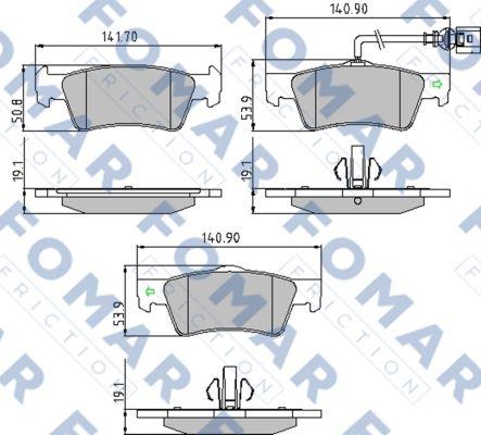 FOMAR Friction FO 923581 - Kit pastiglie freno, Freno a disco autozon.pro