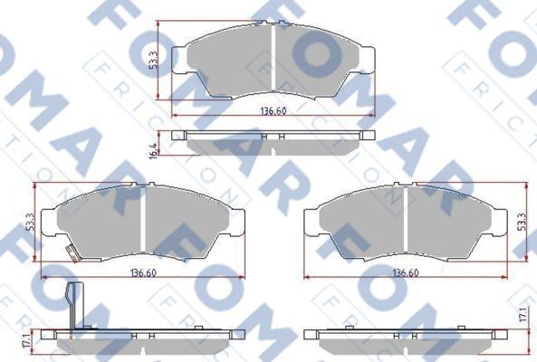 FOMAR Friction FO 923881 - Kit pastiglie freno, Freno a disco autozon.pro