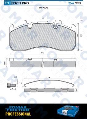 FOMAR Friction FO 923281 - Kit pastiglie freno, Freno a disco autozon.pro