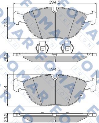 FOMAR Friction FO 922281 - Kit pastiglie freno, Freno a disco autozon.pro