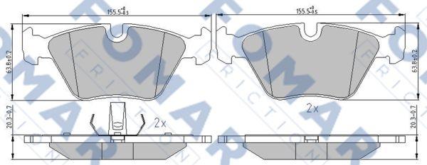 FOMAR Friction FO 927381 - Kit pastiglie freno, Freno a disco autozon.pro