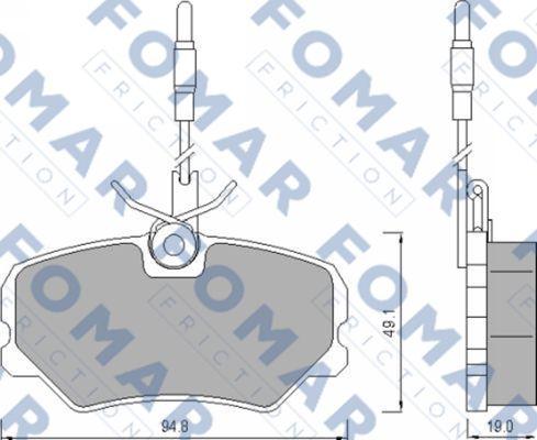 FOMAR Friction FO 492281 - Kit pastiglie freno, Freno a disco autozon.pro