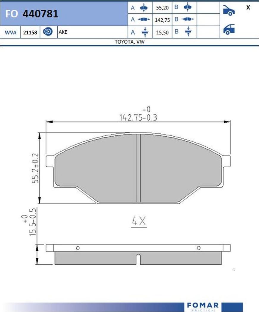 FOMAR Friction FO440781 - Kit pastiglie freno, Freno a disco autozon.pro