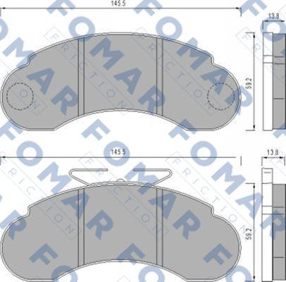 FOMAR Friction FO 458581 - Kit pastiglie freno, Freno a disco autozon.pro