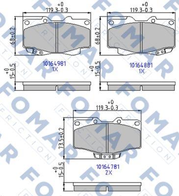 FOMAR Friction FO 464781 - Kit pastiglie freno, Freno a disco autozon.pro