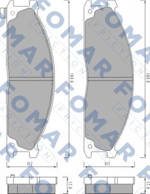 FOMAR Friction FO 460781 - Kit pastiglie freno, Freno a disco autozon.pro