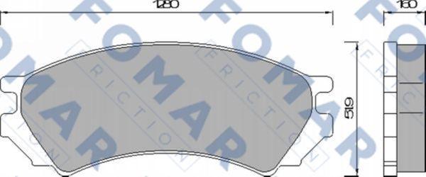 FOMAR Friction FO 461881 - Kit pastiglie freno, Freno a disco autozon.pro