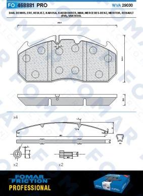 FOMAR Friction FO 468881 - Kit pastiglie freno, Freno a disco autozon.pro