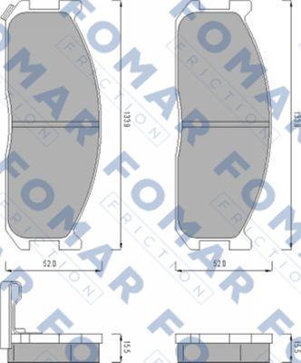 FOMAR Friction FO 462881 - Kit pastiglie freno, Freno a disco autozon.pro