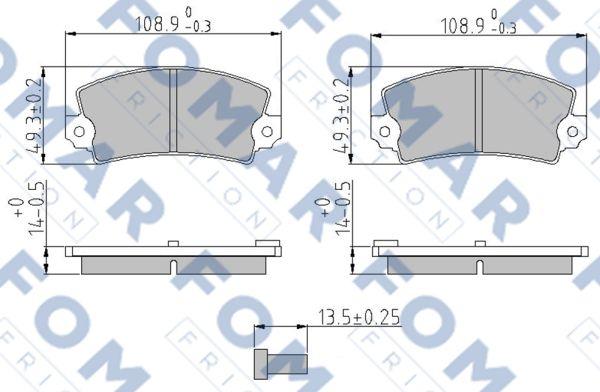 FOMAR Friction FO 422687 - Kit pastiglie freno, Freno a disco autozon.pro