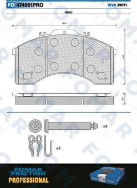 FOMAR Friction FO 474081 - Kit pastiglie freno, Freno a disco autozon.pro