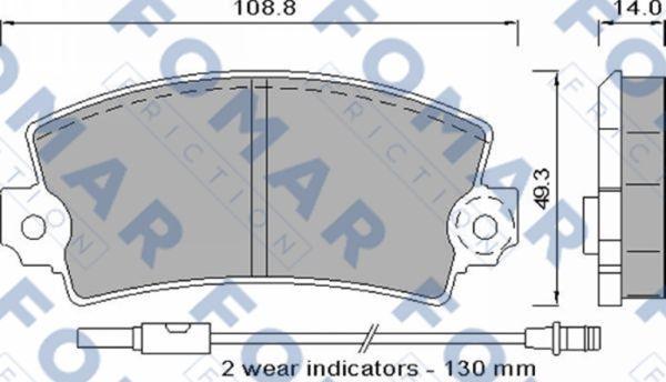 FOMAR Friction FO 573081 - Kit pastiglie freno, Freno a disco autozon.pro