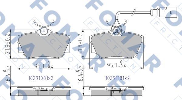 FOMAR Friction FO 691181 - Kit pastiglie freno, Freno a disco autozon.pro