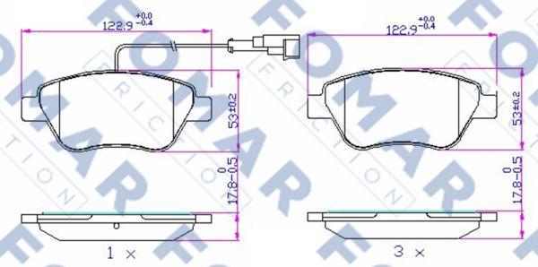 FOMAR Friction FO 693781 - Kit pastiglie freno, Freno a disco autozon.pro