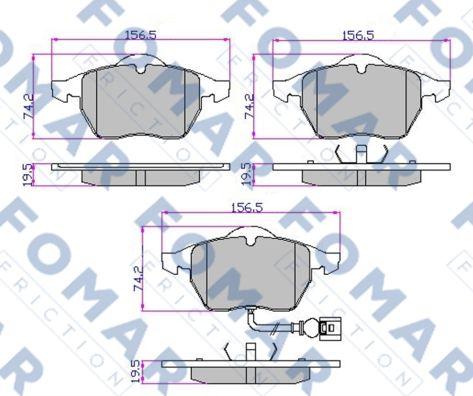 FOMAR Friction FO 692581 - Kit pastiglie freno, Freno a disco autozon.pro