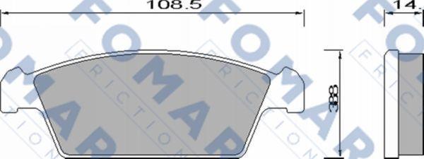 FOMAR Friction FO 644281 - Kit pastiglie freno, Freno a disco autozon.pro