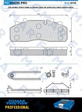 FOMAR Friction FO 654281 - Kit pastiglie freno, Freno a disco autozon.pro