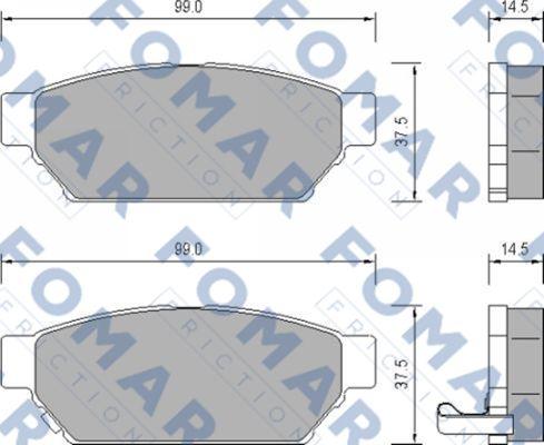 FOMAR Friction FO 652781 - Kit pastiglie freno, Freno a disco autozon.pro