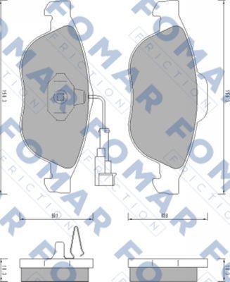 FOMAR Friction FO 665881 - Kit pastiglie freno, Freno a disco autozon.pro