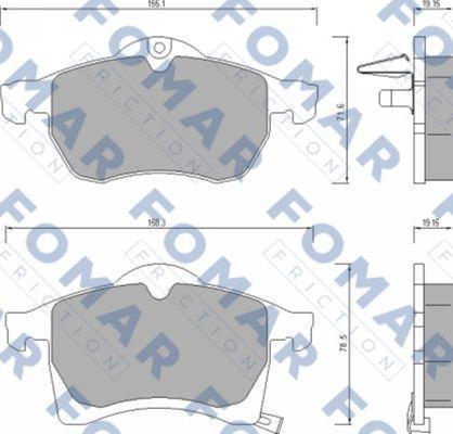 FOMAR Friction FO 666681 - Kit pastiglie freno, Freno a disco autozon.pro