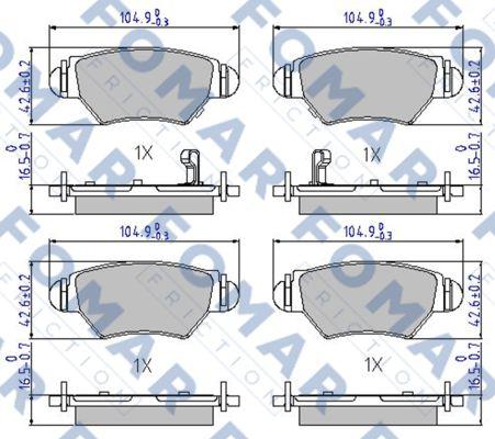 FOMAR Friction FO 668181 - Kit pastiglie freno, Freno a disco autozon.pro