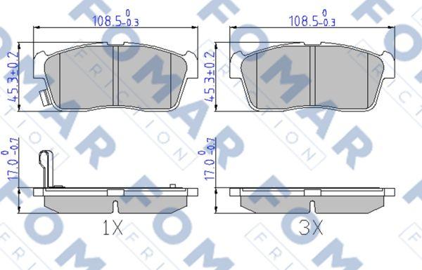 FOMAR Friction FO 603681 - Kit pastiglie freno, Freno a disco autozon.pro