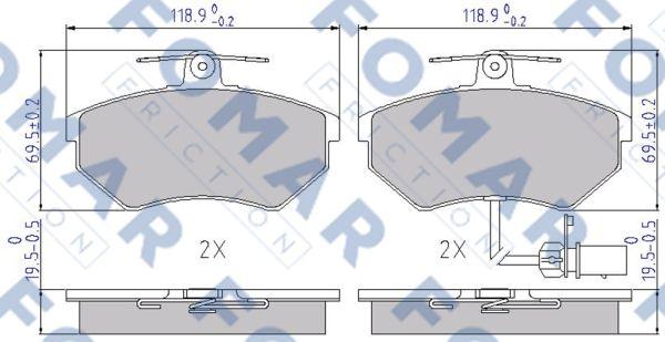 FOMAR Friction FO 689281 - Kit pastiglie freno, Freno a disco autozon.pro