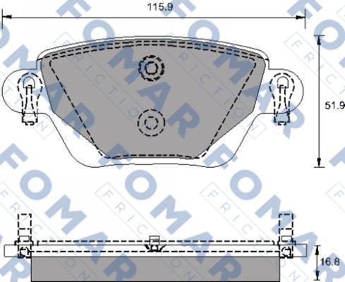 FOMAR Friction FO 684681 - Kit pastiglie freno, Freno a disco autozon.pro