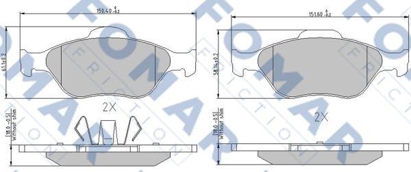 FOMAR Friction FO 685181 - Kit pastiglie freno, Freno a disco autozon.pro