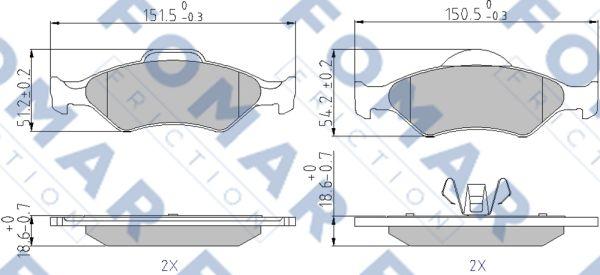 FOMAR Friction FO 685381 - Kit pastiglie freno, Freno a disco autozon.pro