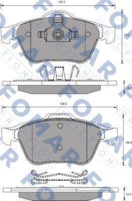 FOMAR Friction FO 686481 - Kit pastiglie freno, Freno a disco autozon.pro