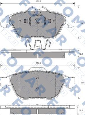 FOMAR Friction FO 686281 - Kit pastiglie freno, Freno a disco autozon.pro