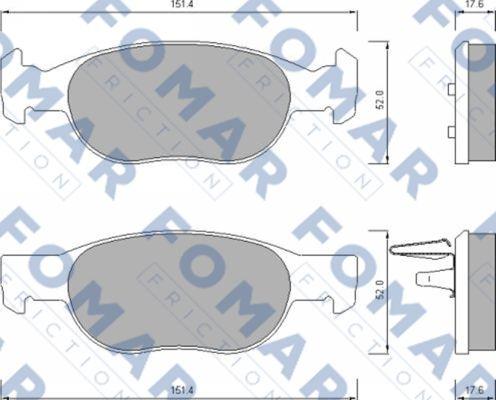 FOMAR Friction FO 688281 - Kit pastiglie freno, Freno a disco autozon.pro