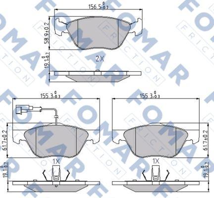 FOMAR Friction FO 688781 - Kit pastiglie freno, Freno a disco autozon.pro