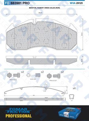 FOMAR Friction FO 683981 - Kit pastiglie freno, Freno a disco autozon.pro